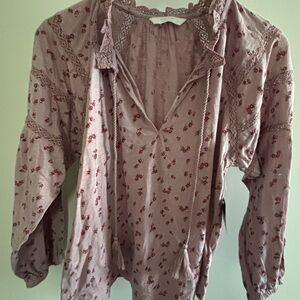 Lucky Brand Mauve Floral Blouse